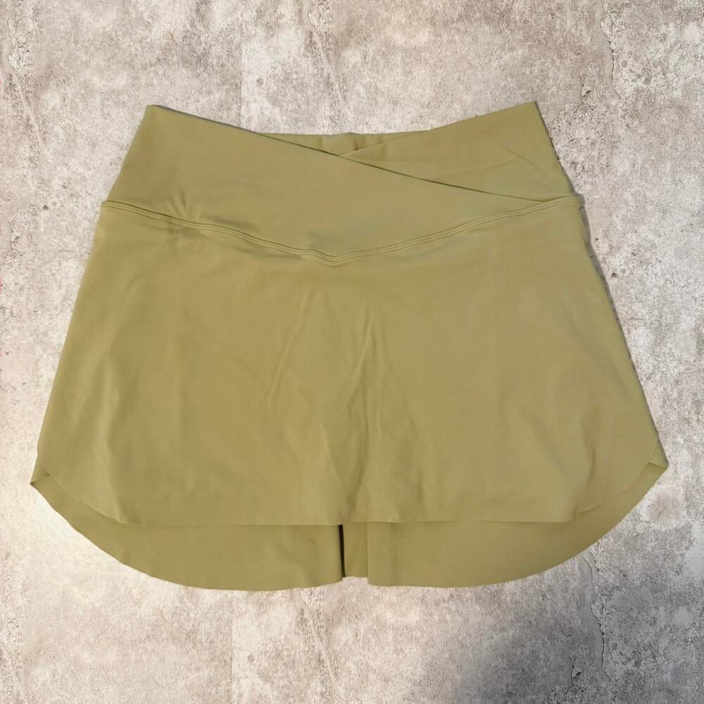 Sporty Tennis Crossover Mini Skort in Olive Green